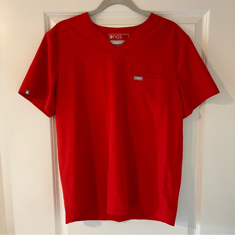 Figs Fionlite Leon Scrub Top - Red